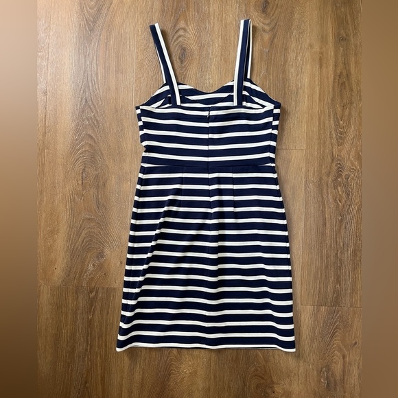 Old Navy Striped Ponte Sheath Dress • small • Navy Blue  bc and Off White - Picture 2 of 6